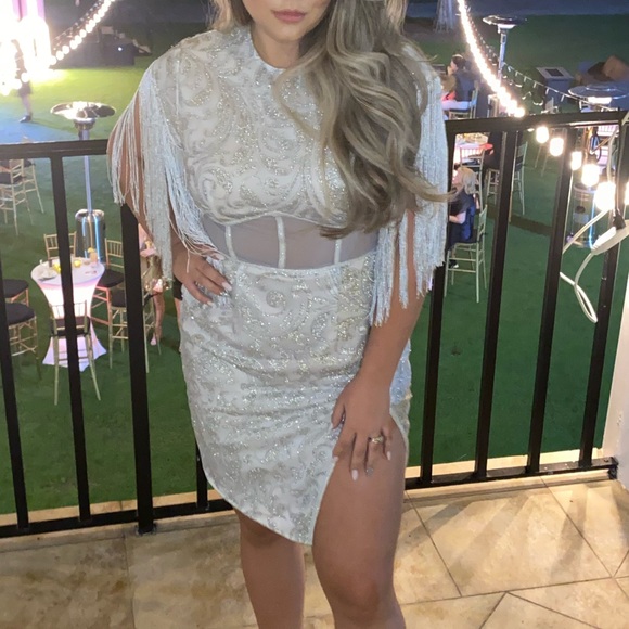 PRETTY LITTLE THING - Glitter Mesh Bodycon Dress - Picture 6 of 7